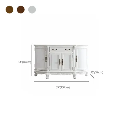 Vintage Brown Wooden Sideboard with Cabinets & Drawers  Image - 35