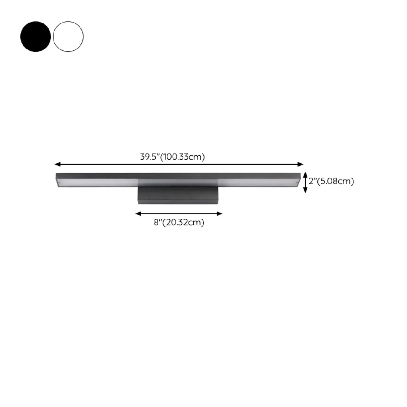 Modern LED Black Rectangle Vanity Light for Bathroom Mirror Image - 17