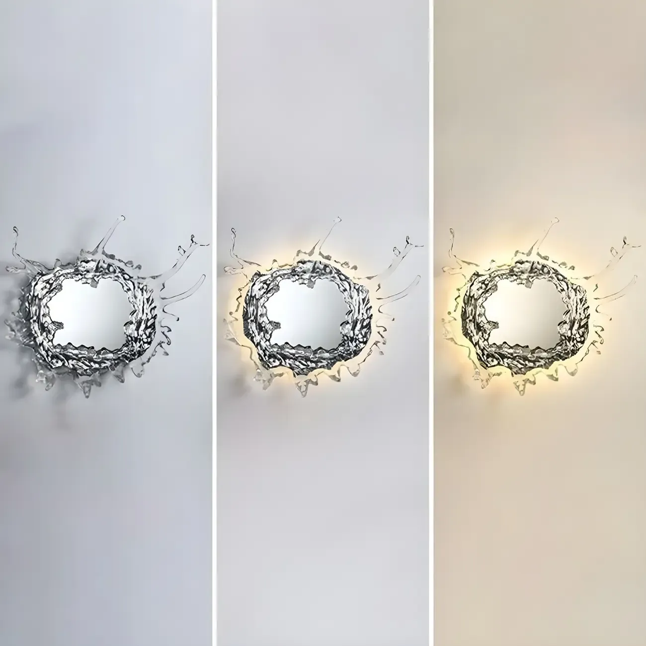 Designer Silver Resin Water Spray Wall Lamp for Home Decor Image - 8