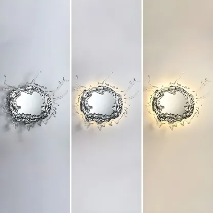 Designer Silver Resin Water Spray Wall Lamp for Home Decor Image - 8