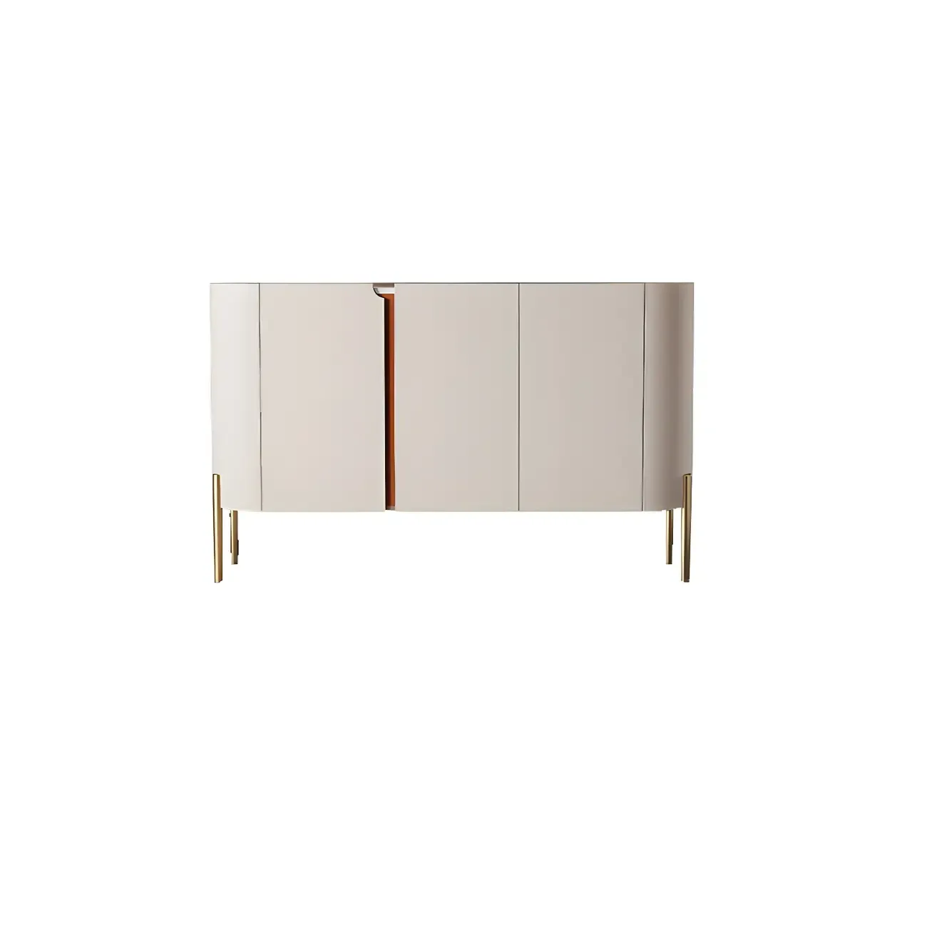 Glam Off-White Wooden Sideboard with Cabinets Image - 3