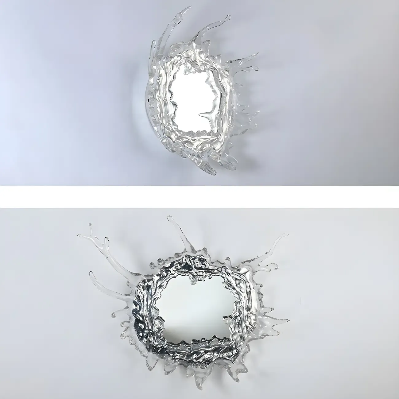 Designer Silver Resin Water Spray Wall Lamp for Home Decor Image - 9