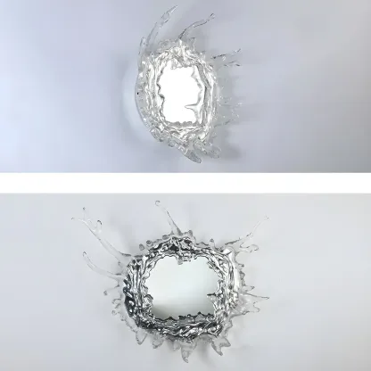 Designer Silver Resin Water Spray Wall Lamp for Home Decor Image - 9