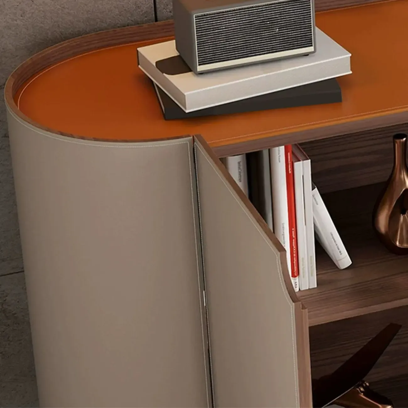 Glam Off-White Wooden Sideboard with Cabinets Image - 6