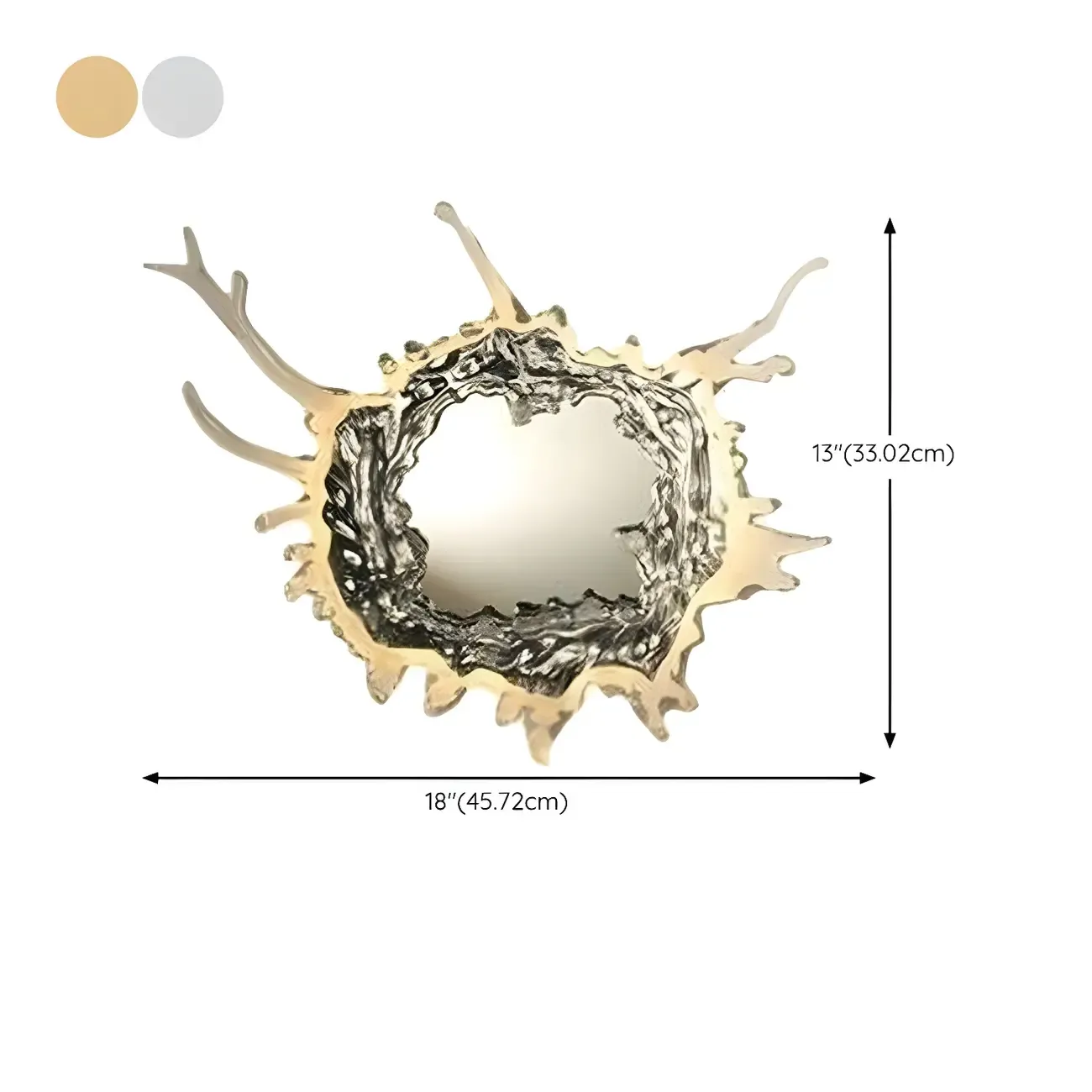 Designer Silver Resin Water Spray Wall Lamp for Home Decor #size
