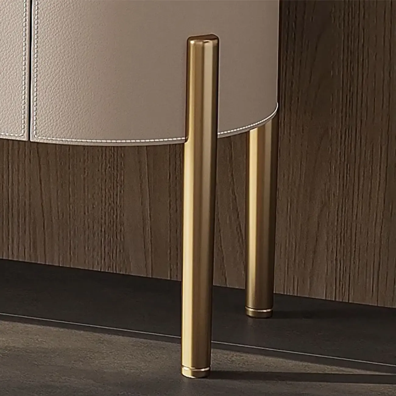 Glam Off-White Wooden Sideboard with Cabinets Image - 8