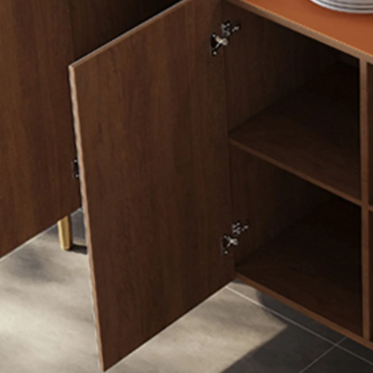 Glam Off-White Wooden Sideboard with Cabinets Image - 9 | homeyfad