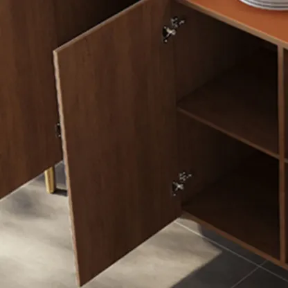 Glam Off-White Wooden Sideboard with Cabinets Image - 9