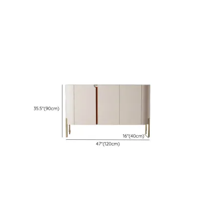 Glam Off-White Wooden Sideboard with Cabinets #size
