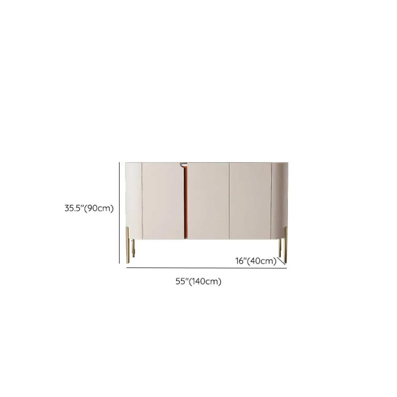 Glam Off-White Wooden Sideboard with Cabinets Image - 11