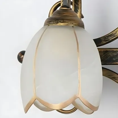 Romantic Brass 3 Head Floral Wall Lamp for Bedroom Decor Image - 6