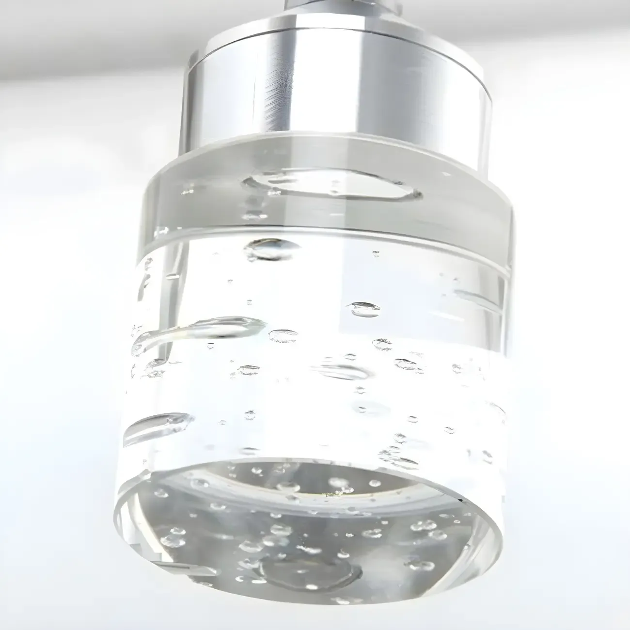 Modern Silver LED Vanity Light with Transparent Crystal for Bathroom Mirror Image - 8