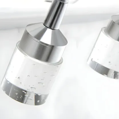 Modern Silver LED Vanity Light with Transparent Crystal for Bathroom Mirror Image - 11