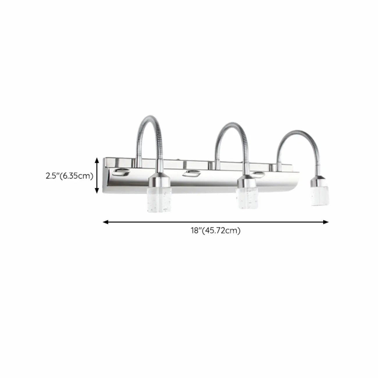 Modern Silver LED Vanity Light with Transparent Crystal for Bathroom Mirror Image - 14 | homeyfad