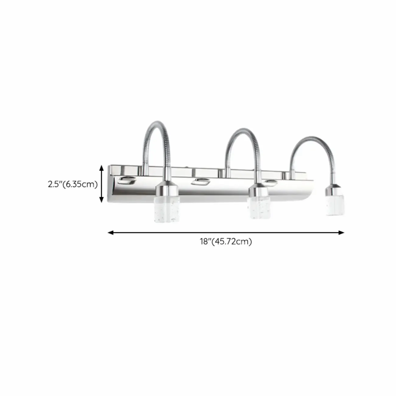 Modern Silver LED Vanity Light with Transparent Crystal for Bathroom Mirror Image - 14