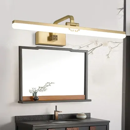 Minimalist Adjustable LED Gold Vanity Light for Mirror Front Image - 1