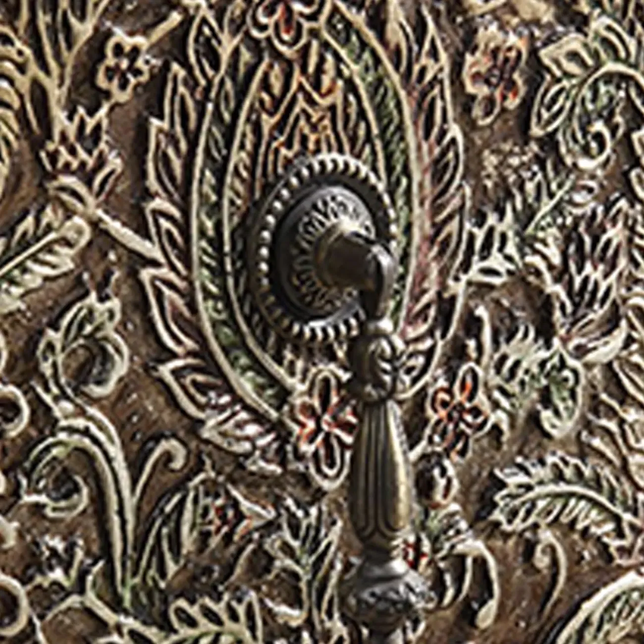 Vintage Gold Wooden Sideboard with Locking Drawer Image - 7