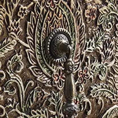 Vintage Gold Wooden Sideboard with Locking Drawer Image - 7