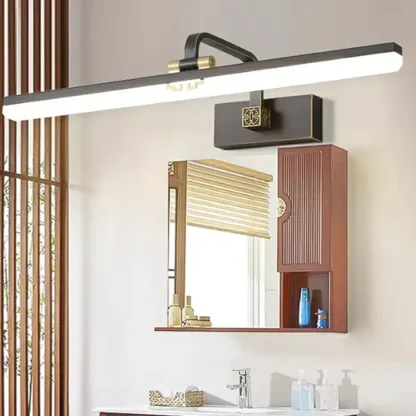Minimalist Adjustable LED Gold Vanity Light for Mirror Front Image - 5