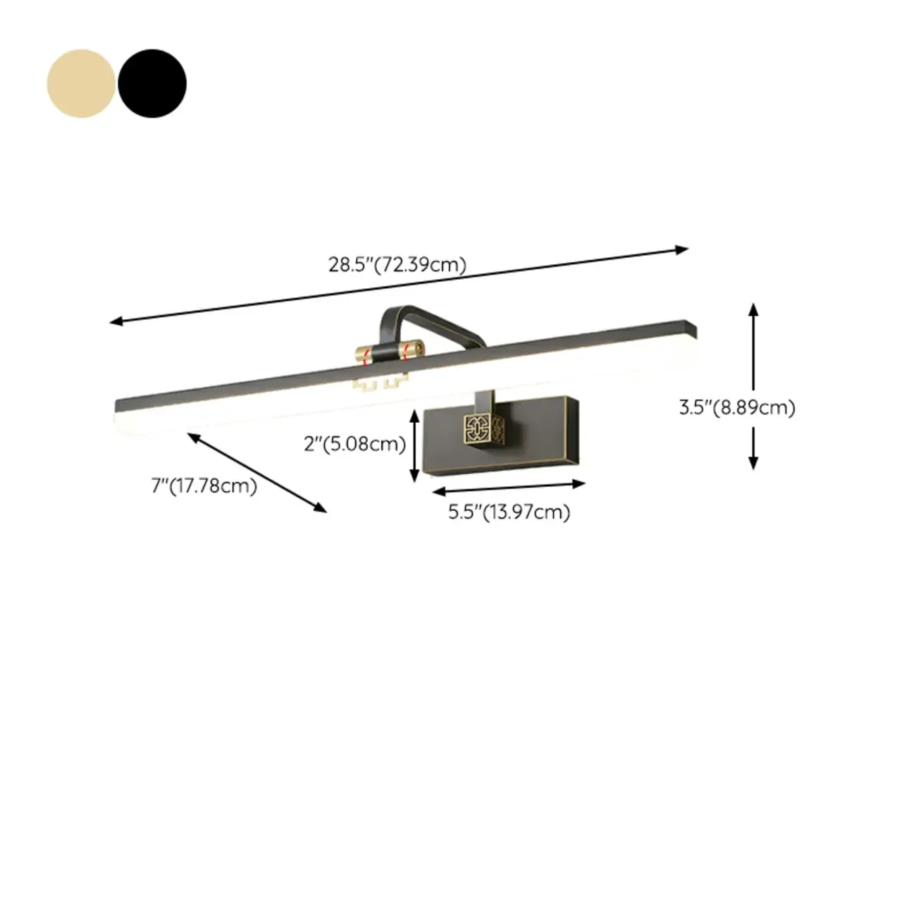 Minimalist Adjustable LED Gold Vanity Light for Mirror Front Image - 11