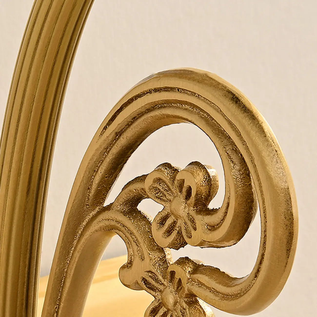 Retro Copper LED Linear Wall Lamp with Arced Arm for Home Decor Image - 4 | homeyfad