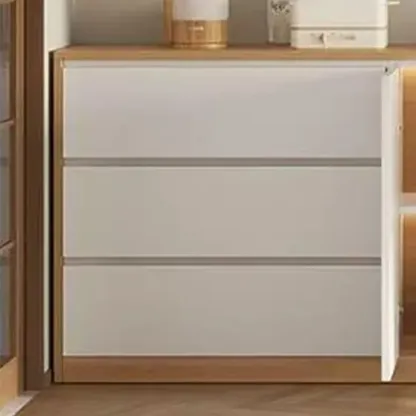 Modern Wooden Sideboard with 3 Drawers in White Image - 10