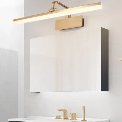 Modern Gold Geometric Vanity Light with Acrylic Shade for Bathroom Image - 1