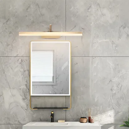 Modern Gold Geometric Vanity Light with Acrylic Shade for Bathroom Image - 3