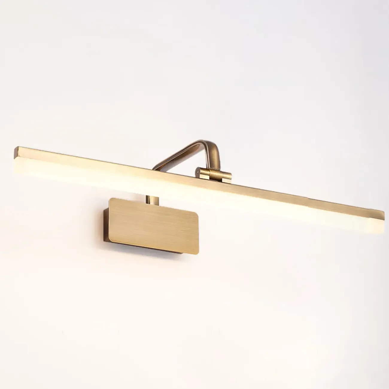 Modern Gold Geometric Vanity Light with Acrylic Shade for Bathroom Image - 6