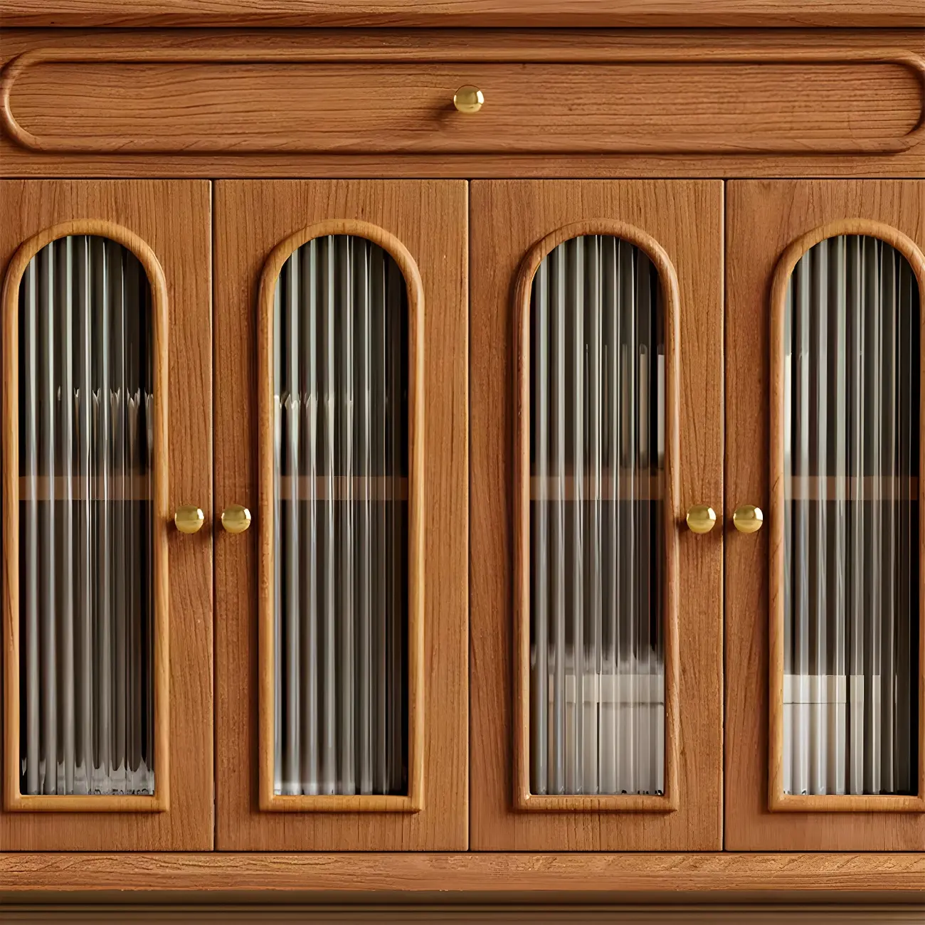 French Country Wooden Buffet Table with Cabinets Image - 16 | homeyfad