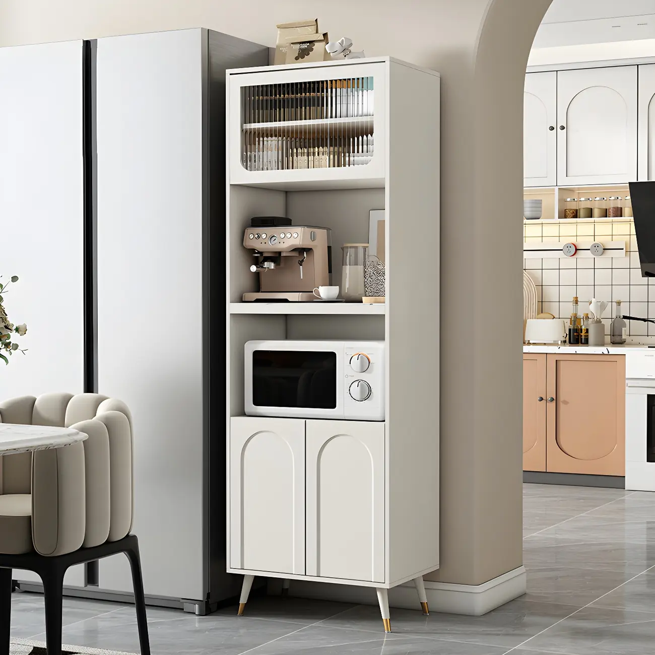 Scandinavian White Wooden Sideboard with Storage Image - 1 | homeyfad