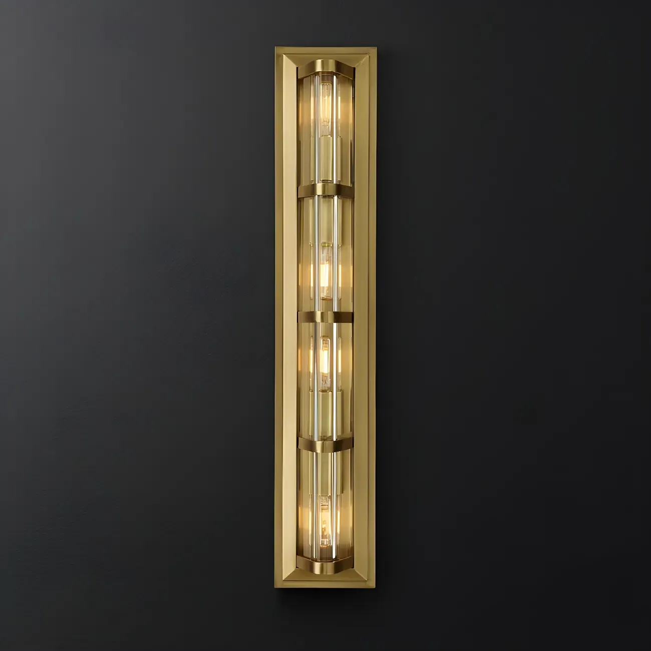 Industrial Bronze Rectangle Vanity Light for Bedroom Image - 1