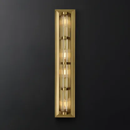 Industrial Bronze Rectangle Vanity Light for Bedroom Image - 1