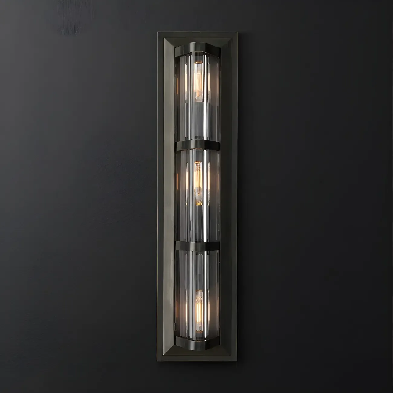 Industrial Bronze Rectangle Vanity Light for Bedroom Image - 3