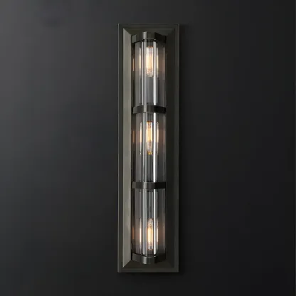 Industrial Bronze Rectangle Vanity Light for Bedroom Image - 3