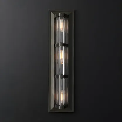 Industrial Bronze Rectangle Vanity Light for Bedroom Image - 6