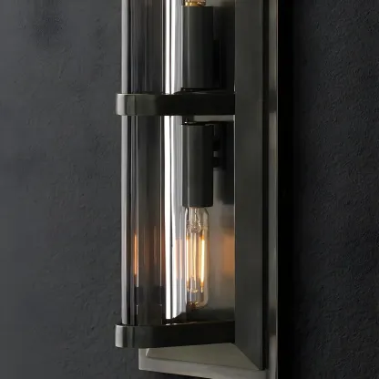 Industrial Bronze Rectangle Vanity Light for Bedroom Image - 8