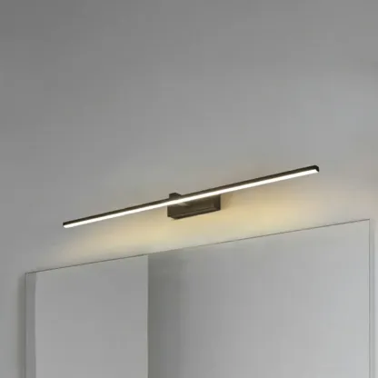 Nordic Black Linear LED Vanity Light for Bathroom Makeup Image - 2