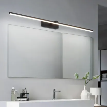 Nordic Black Linear LED Vanity Light for Bathroom Makeup Image - 3