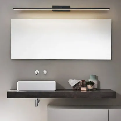 Nordic Black Linear LED Vanity Light for Bathroom Makeup Image - 5