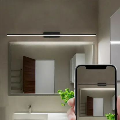Nordic Black Linear LED Vanity Light for Bathroom Makeup Image - 8