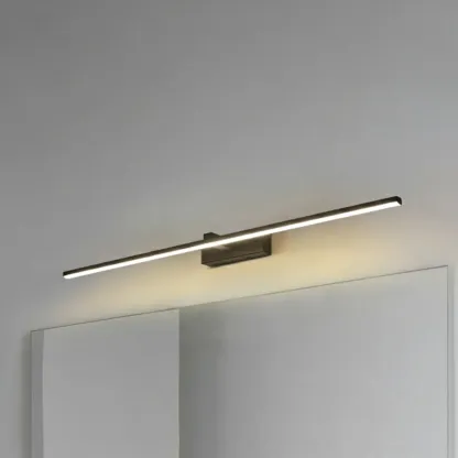 Nordic Black Linear LED Vanity Light for Bathroom Makeup Image - 9
