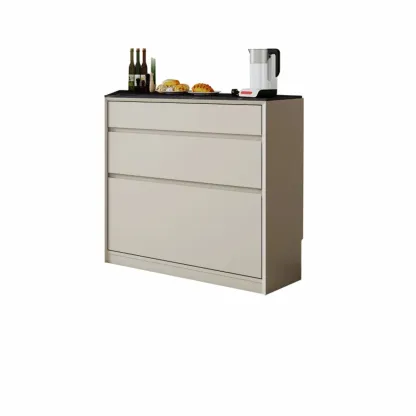 Contemporary Stone Countertop Sideboard with Drawers Image - 11