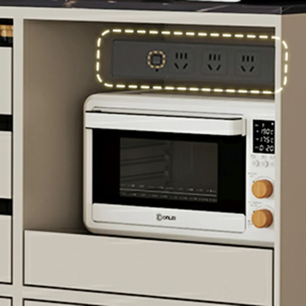 Contemporary Stone Countertop Sideboard with Drawers Image - 14 | homeyfad