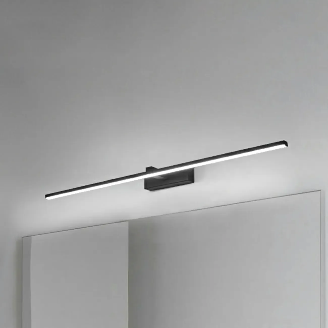Nordic Black Linear LED Vanity Light for Bathroom Makeup Image - 12