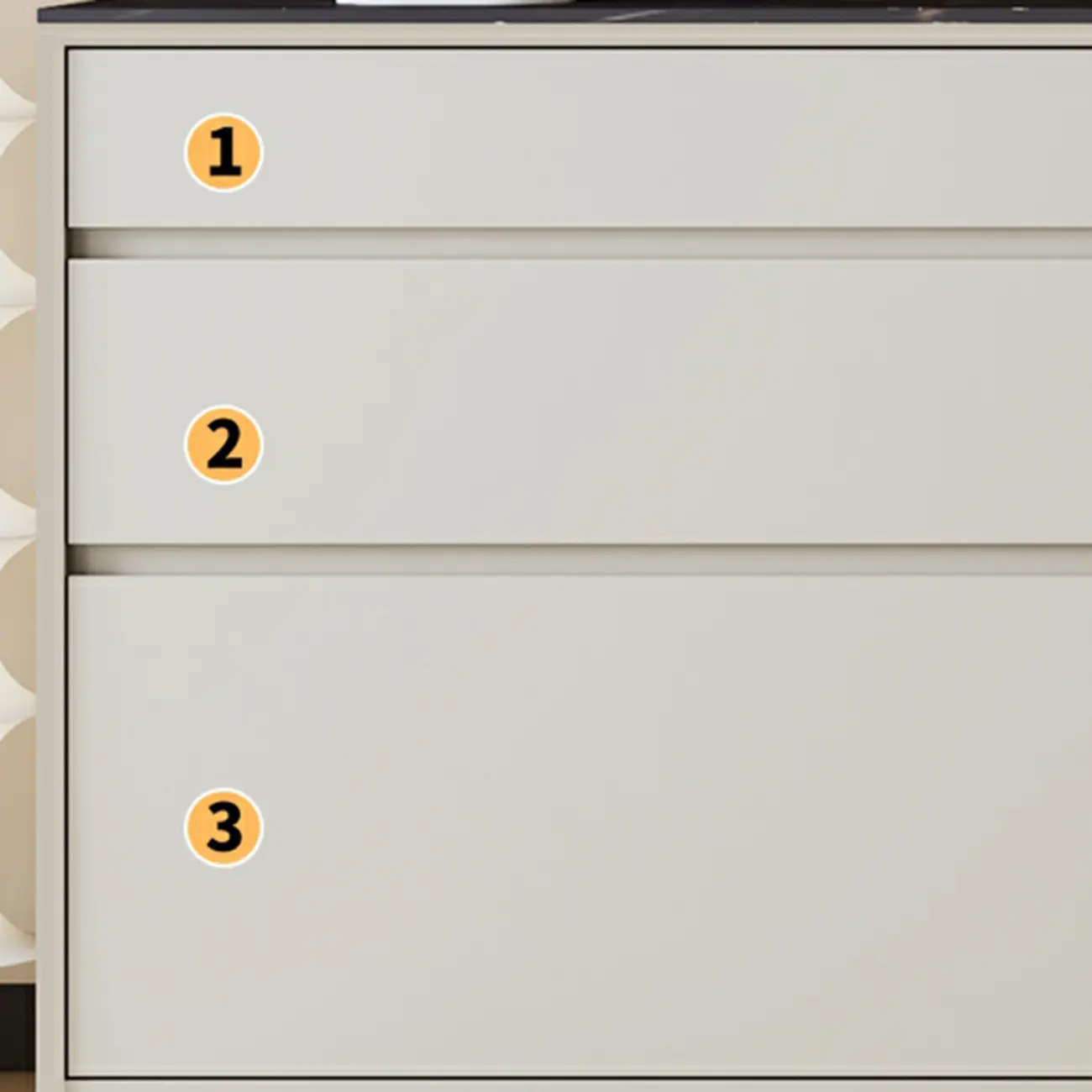 Contemporary Stone Countertop Sideboard with Drawers Image - 15 | homeyfad