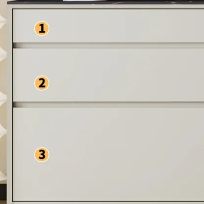 Contemporary Stone Countertop Sideboard with Drawers Image - 15