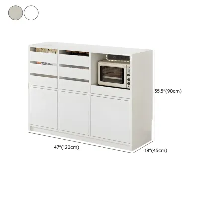 Contemporary Stone Countertop Sideboard with Drawers Image - 19