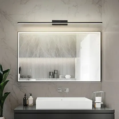 Nordic Black Linear LED Vanity Light for Bathroom Makeup Image - 26