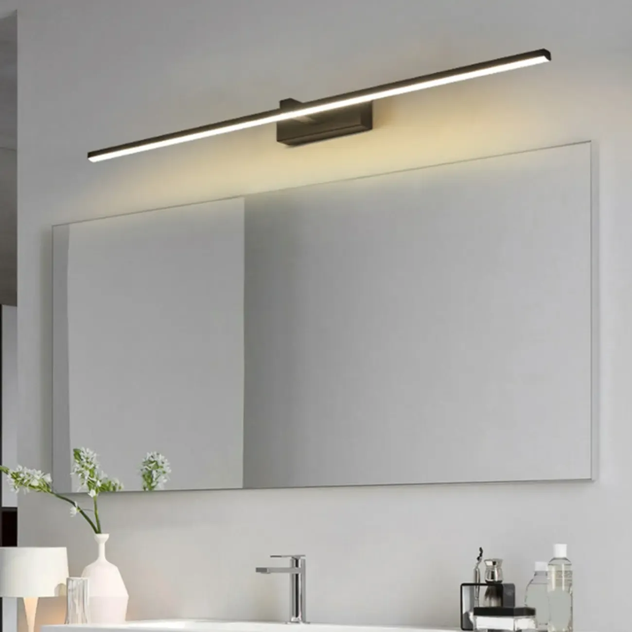 Nordic Black Linear LED Vanity Light for Bathroom Makeup Image - 28